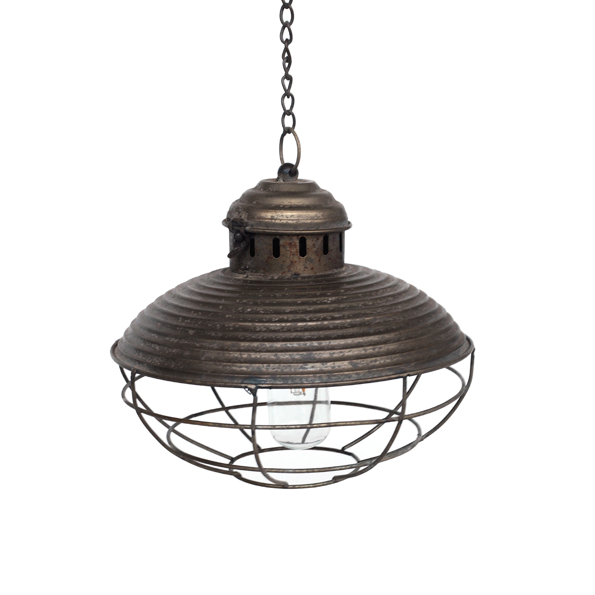 Leuchte 'Malaita', batteriebetrieben, antik-messing, Ø 20 cm, H 50,5 cm von fischer's lagerhaus