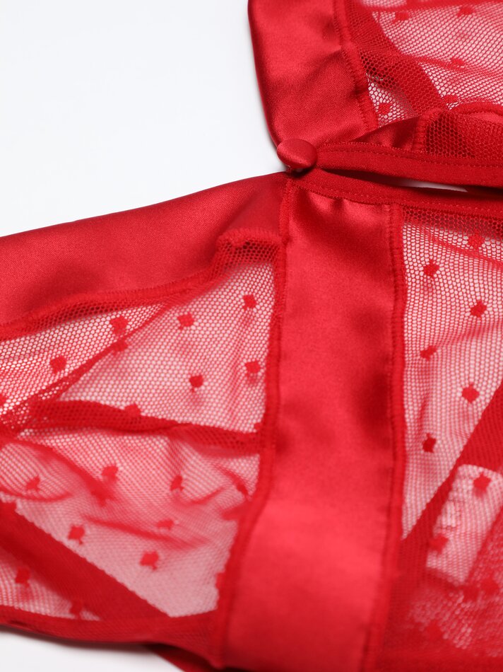 Body de tule - Vermelho