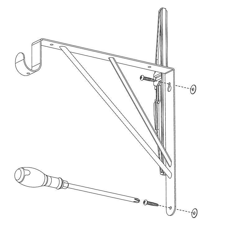 Équerre filaire P. 31,1 cm Cime métal blanc