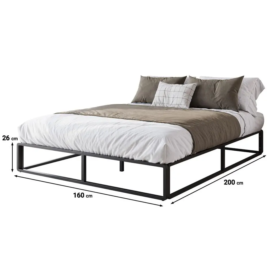 Meubella - Tweepersoonsbed Andrea - Zwart - 160x200 cm