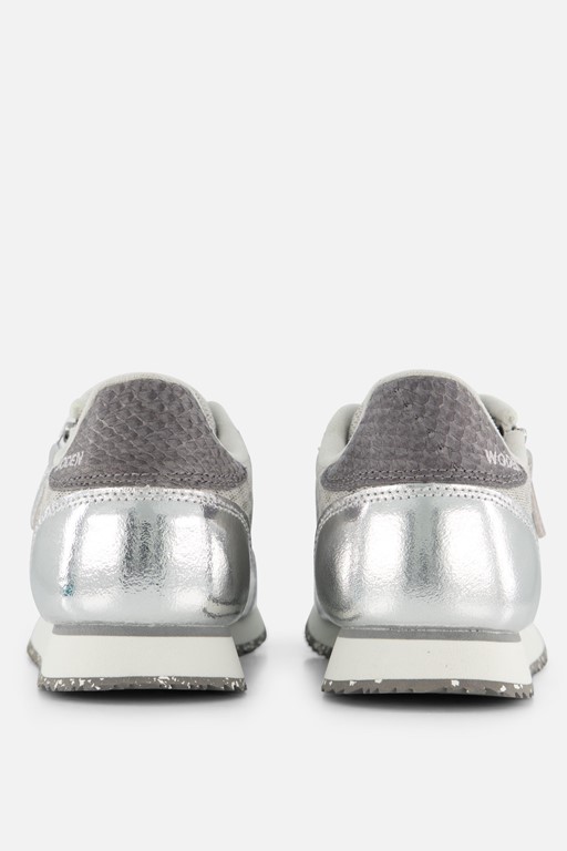 Woden Sneakers grijs Textiel