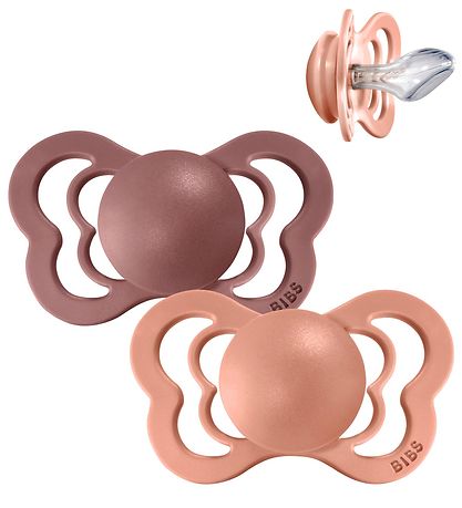 BIBS Couture Schnuller - Gr. 2 - 2er-Pack - Anatomisch - Peach/W