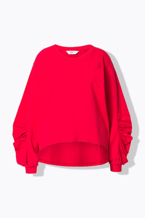Sweatshirt, A-Linie, geraffter Raglan-Langarm
