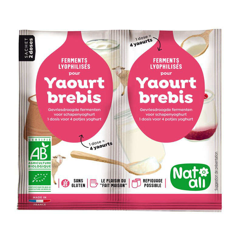 Ferments lyophilisés bio pour yaourt au lait de brebis