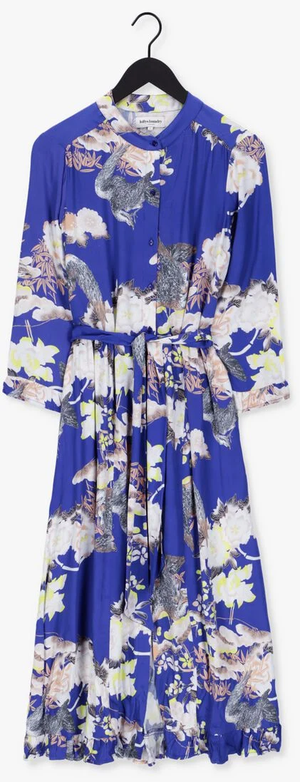 LOLLYS LAUNDRY blauwe lollys laundry midi jurk harper dress