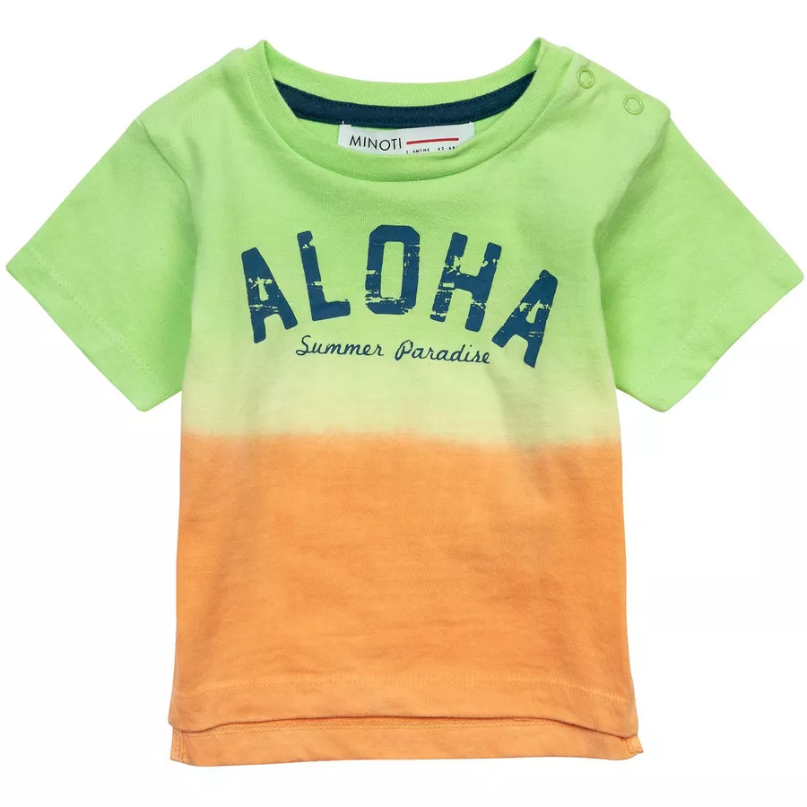 MINOTI Shorts und T-Shirt im Set NeongrünNeonorangeGrau