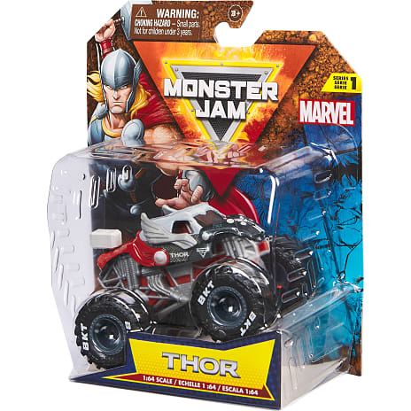 Monster Jam 1:64 marvel single packs - assorteret