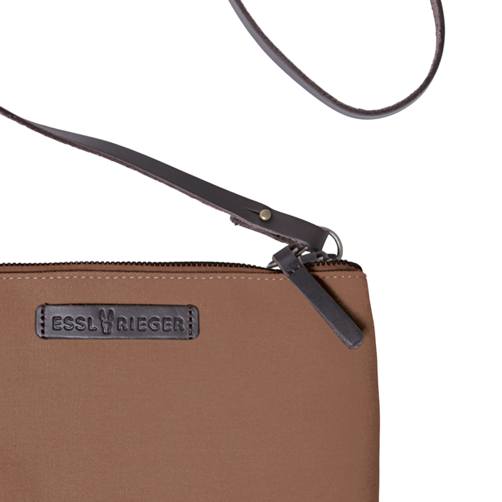 Clutch Charlie Mahagoni, Leder Braun