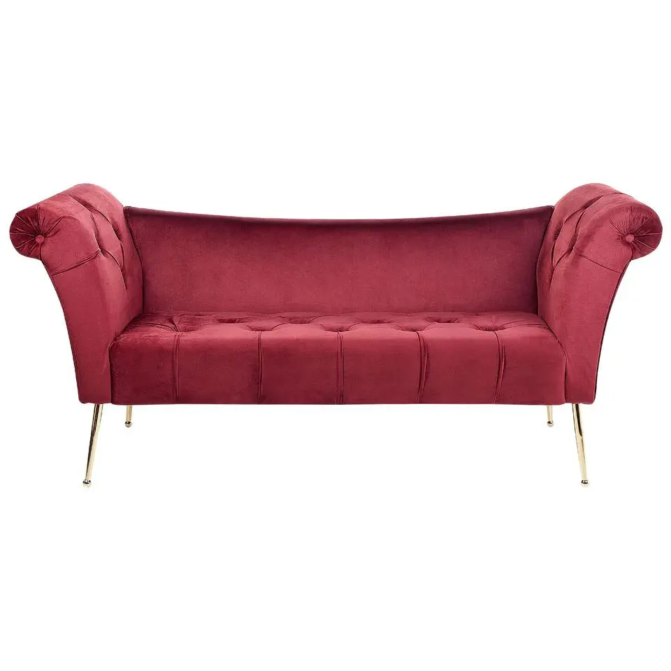 NANTILLY - Chaise longue - Rood - Fluweel