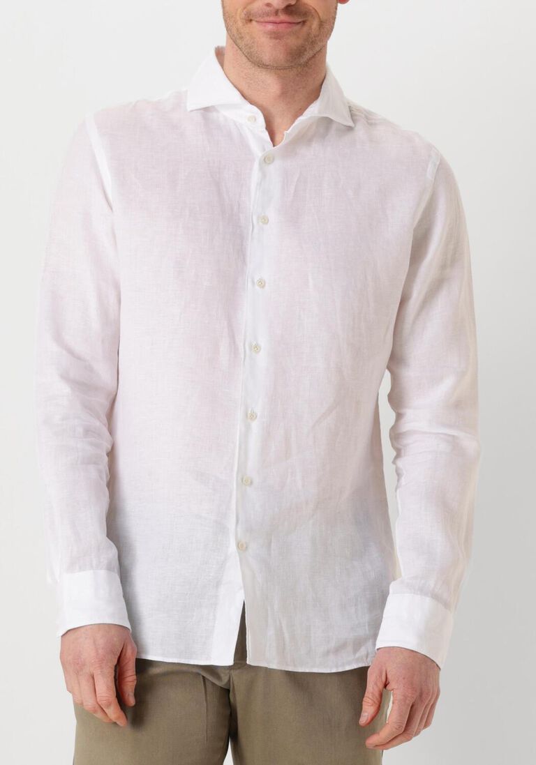 witte profuomo klassiek overhemd shirt x-cutaway linen