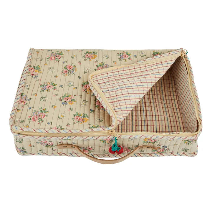 Emile et Ida Valise Point de Croix Fleurie | Beige