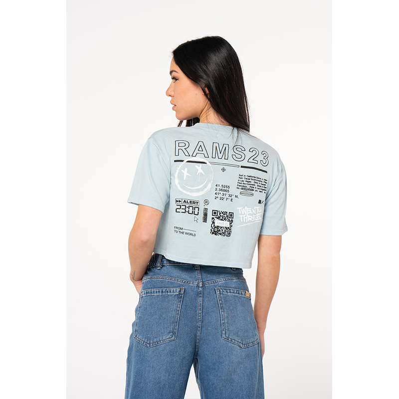 Camiseta curta oversized Qr Rams 23