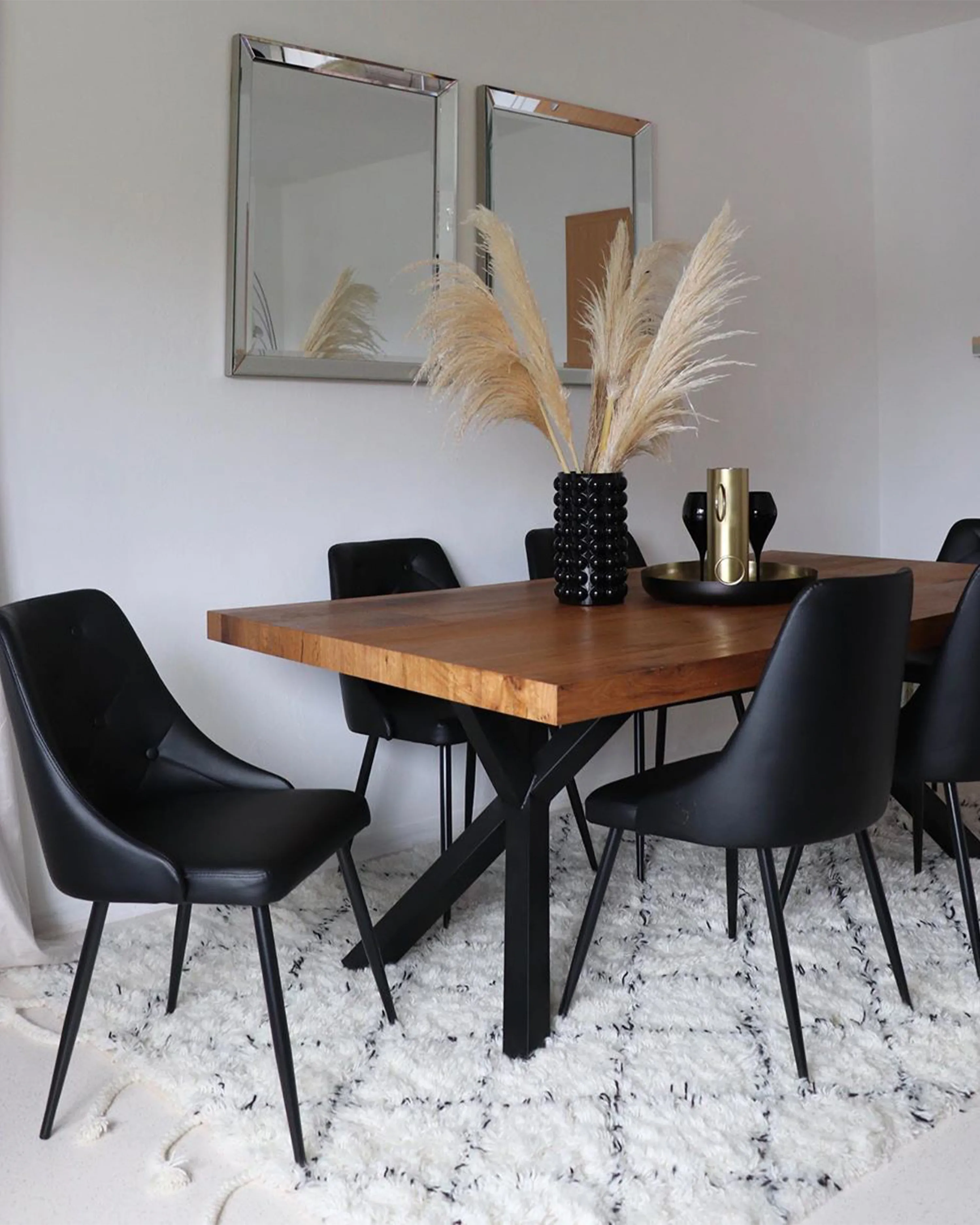 Set van 2 eetkamerstoelen VALERIE Kunstleer Zwart
