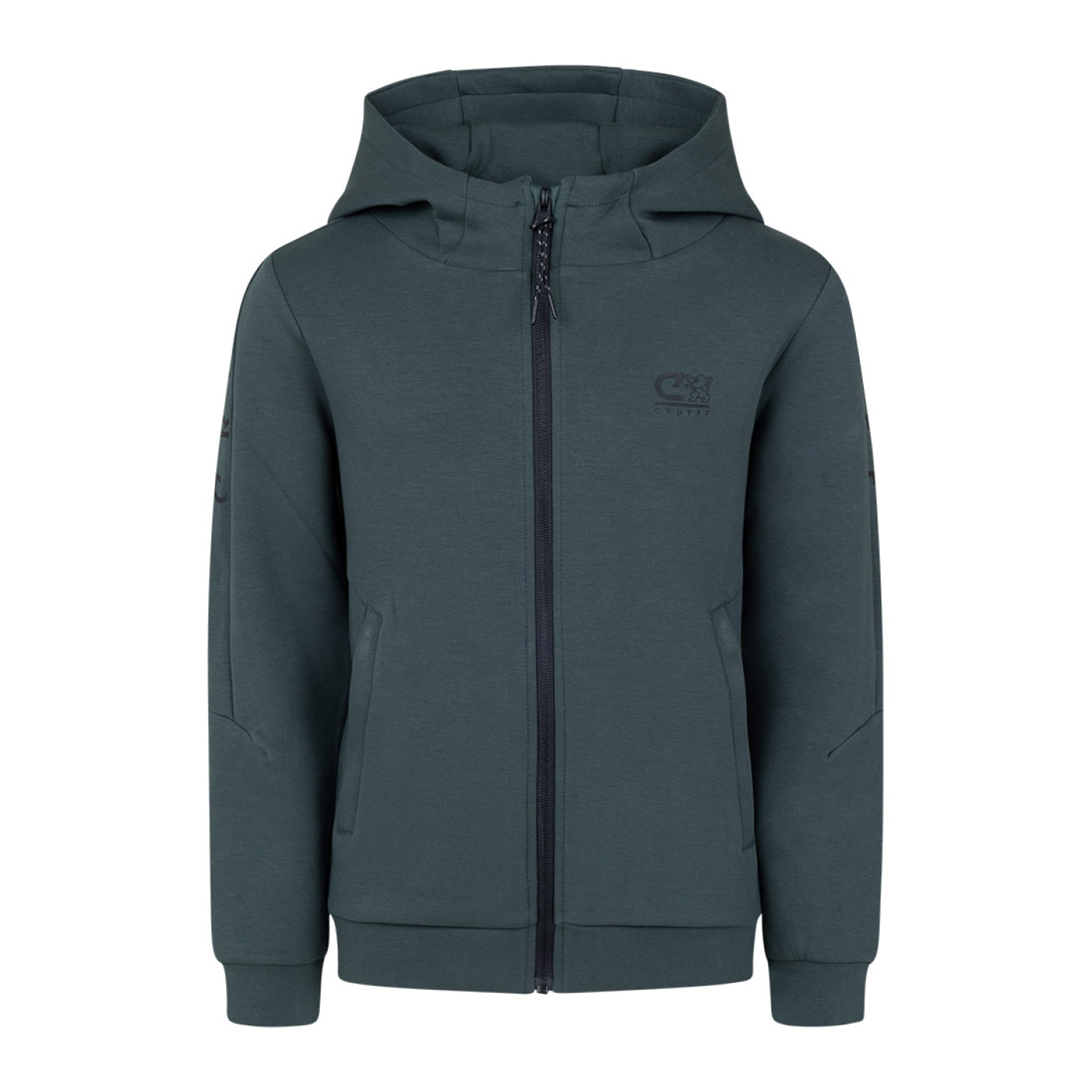 Cruyff Ignite Tape Hoodie Trainingspak Kids Donkergroen Zwart