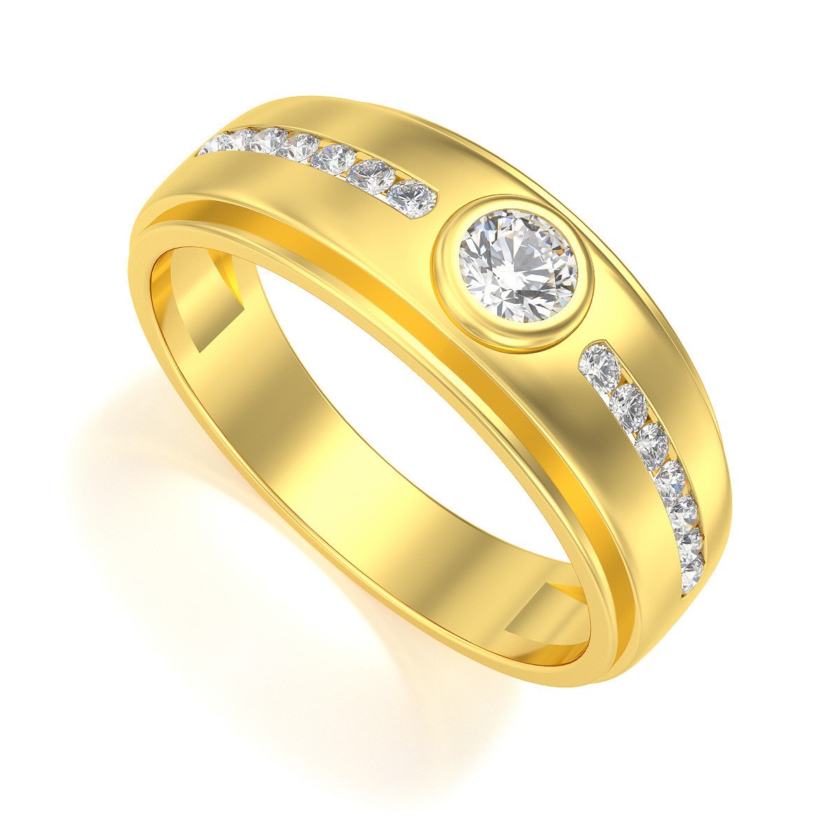 Alliance ADEN Homme Or 585 Jaune Diamants 5.88grs