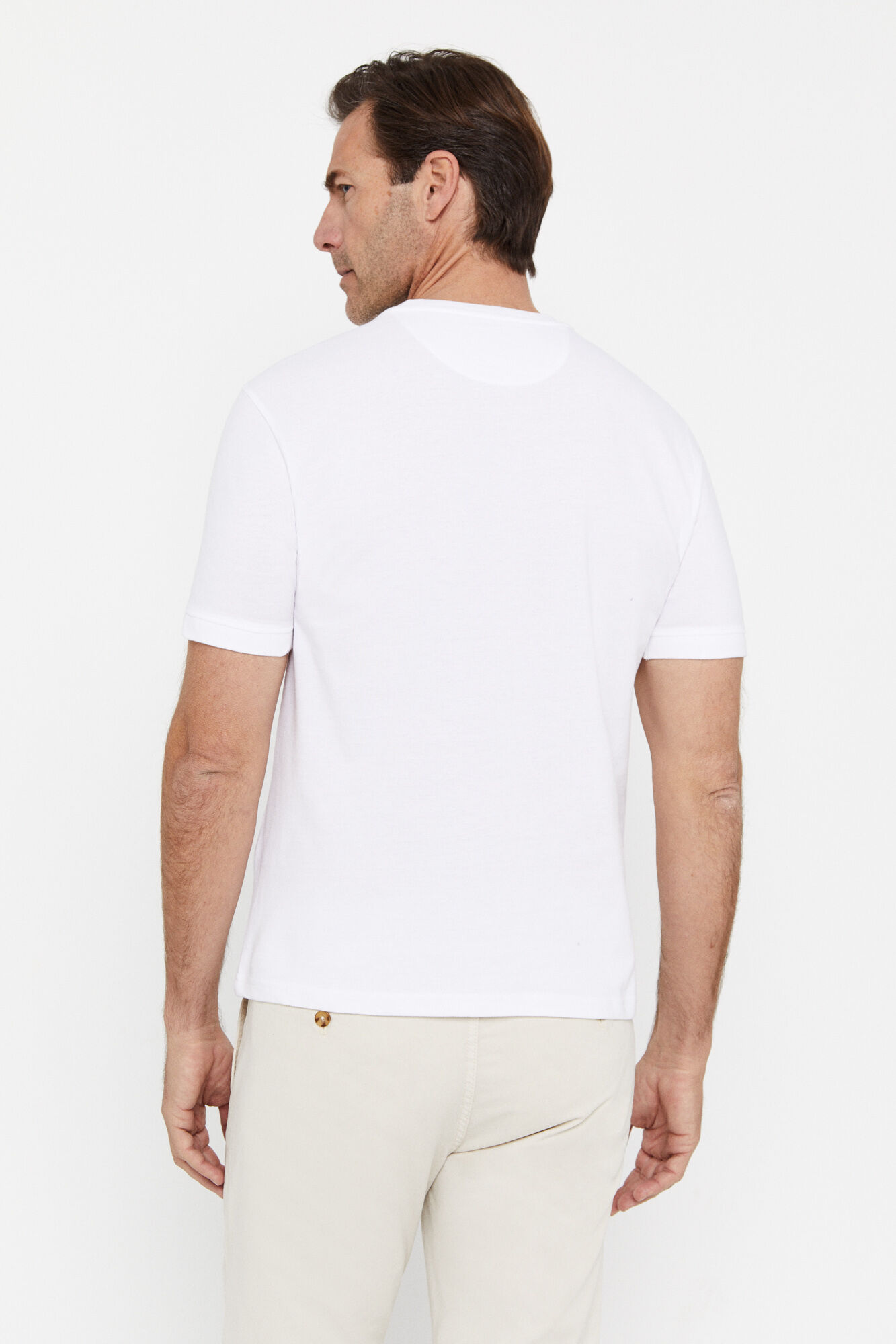 Camiseta básica de piqué - Branca