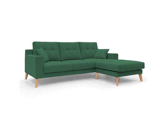 DIVANI.STORE - Canapé d'angle danish réversible vert 4 places