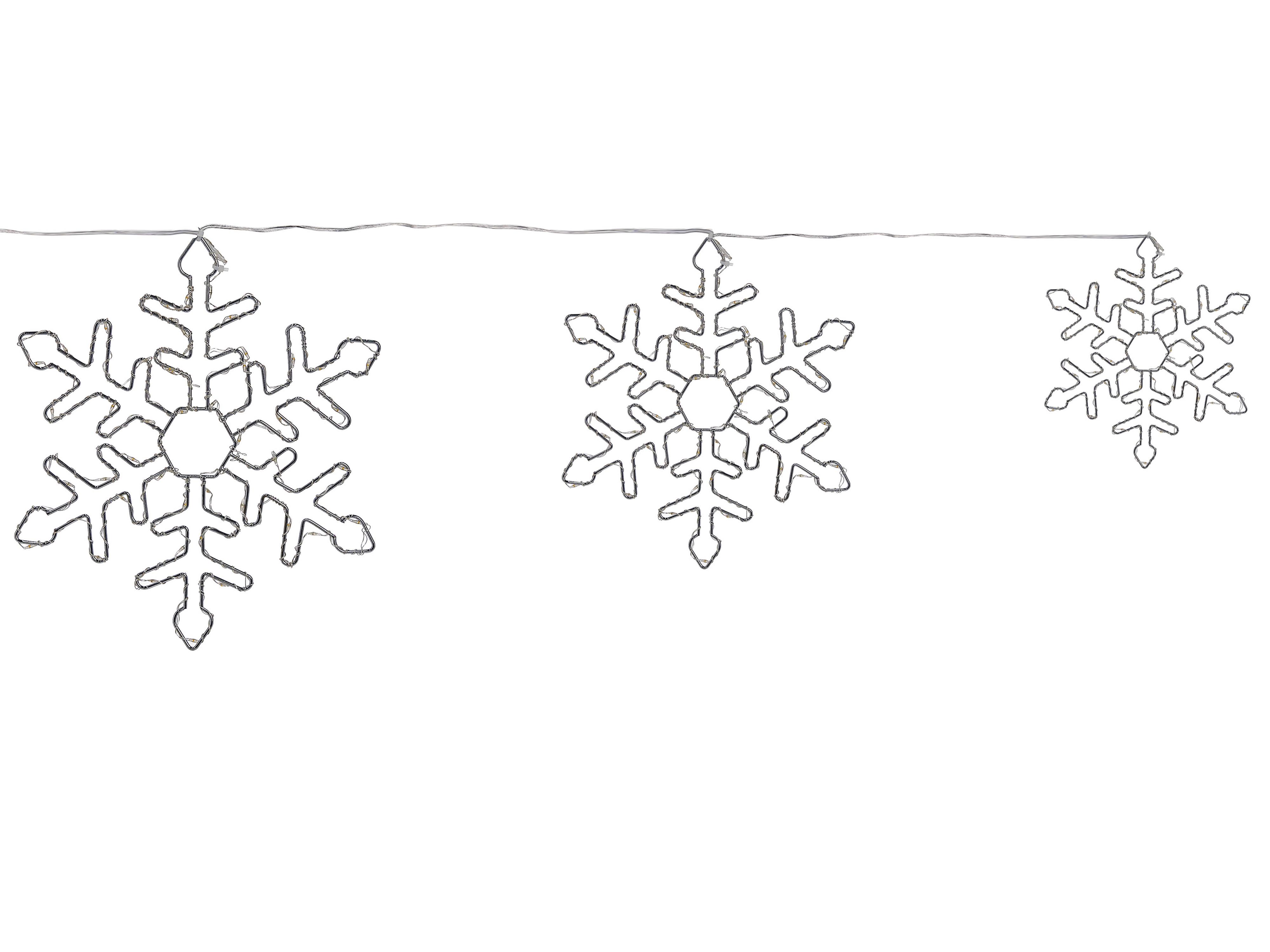 Hangende buitendecoratie LED LOHELA Sneeuwvlok 30/39/50 cm Zilver