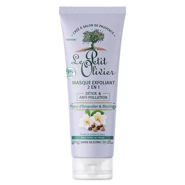 Máscara Esfoliante 2 em 1 Detox e Antipoluição Le Petit Olivier 75ml