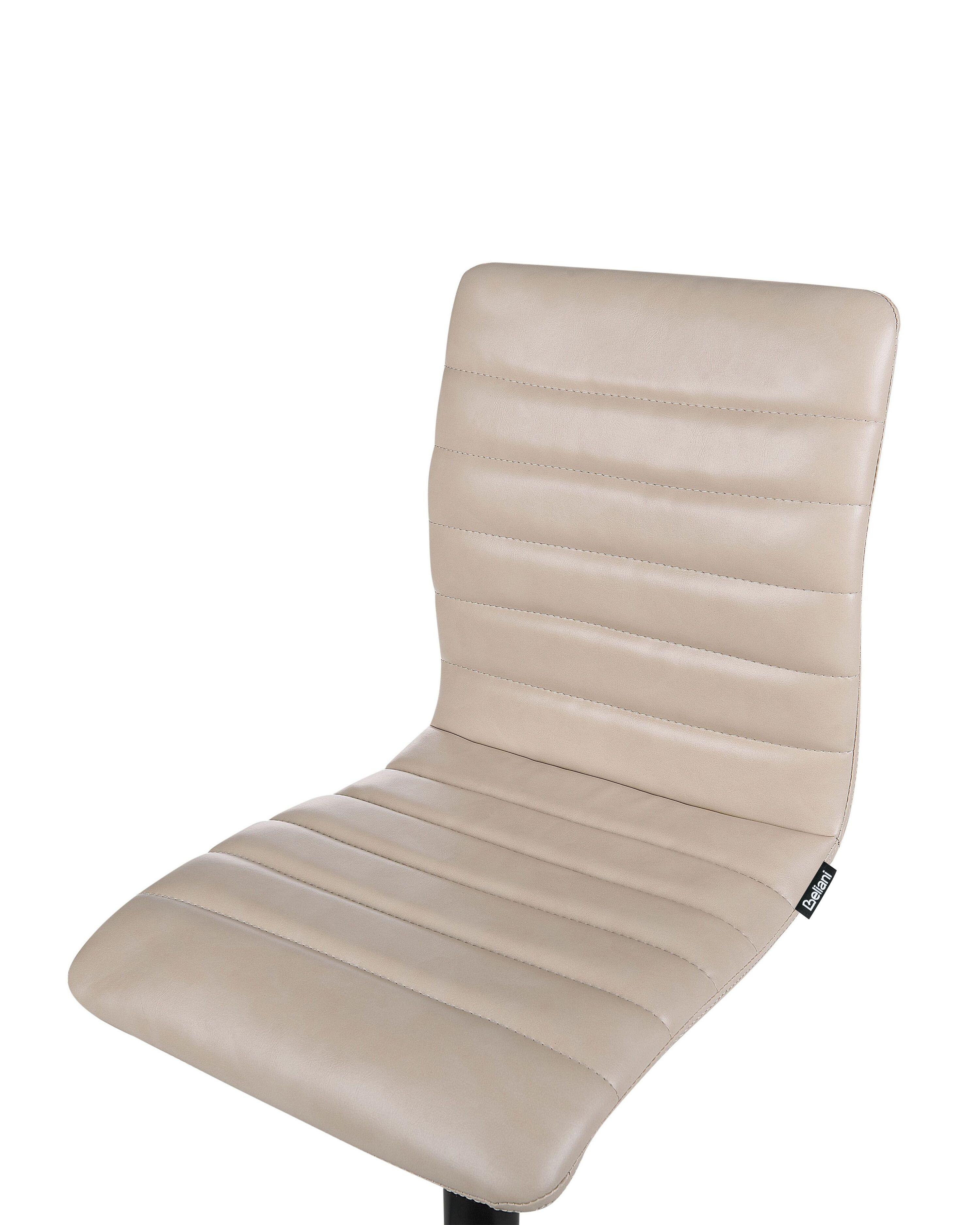 Set van 2 barstoelen LUCERNE Kunstleer draaibaar Lichtbeige