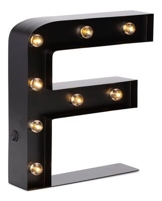 Minitude Bokstavlampe F, Svart