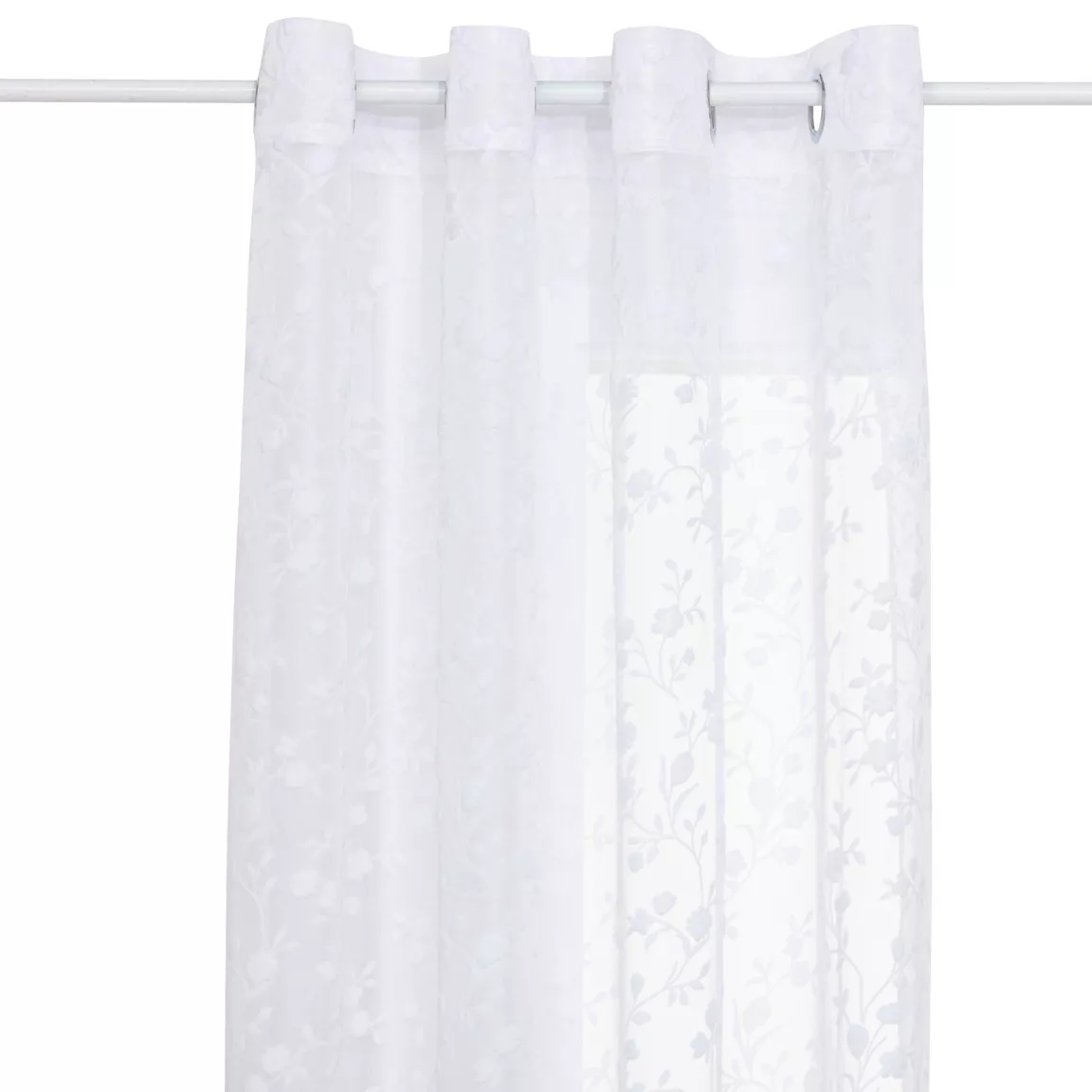 Voilage œillets (140 x 240 cm) Flore Blanc