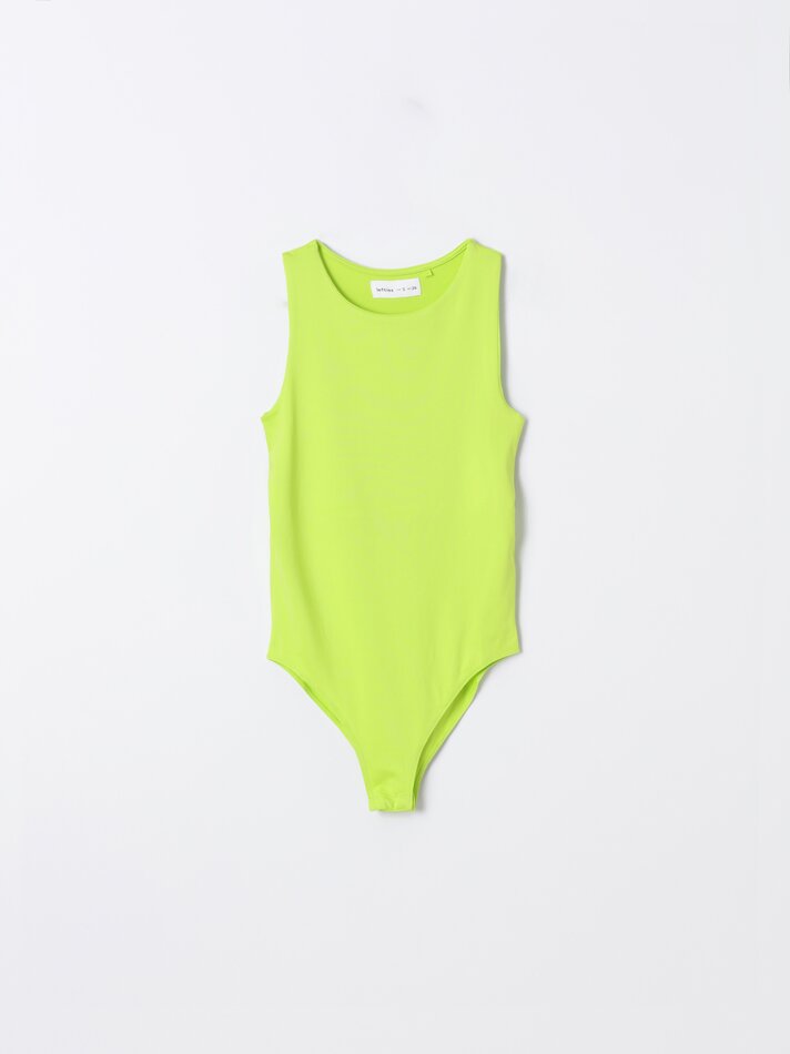 Body elástico com alças - Amarelo Fluorescente