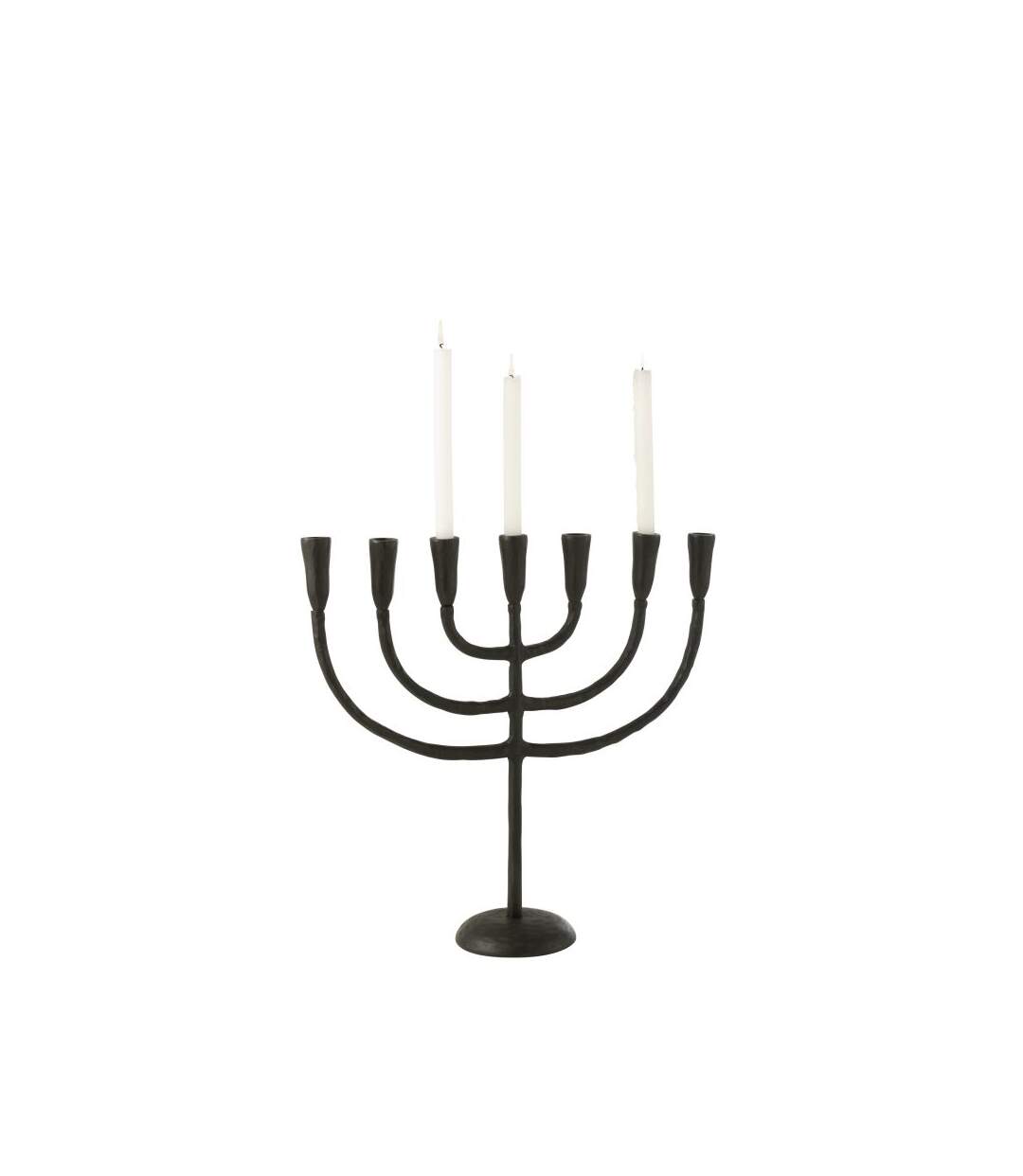 Paris Prix - Chandelier 7 Bras Vintage menorah 54cm Noir