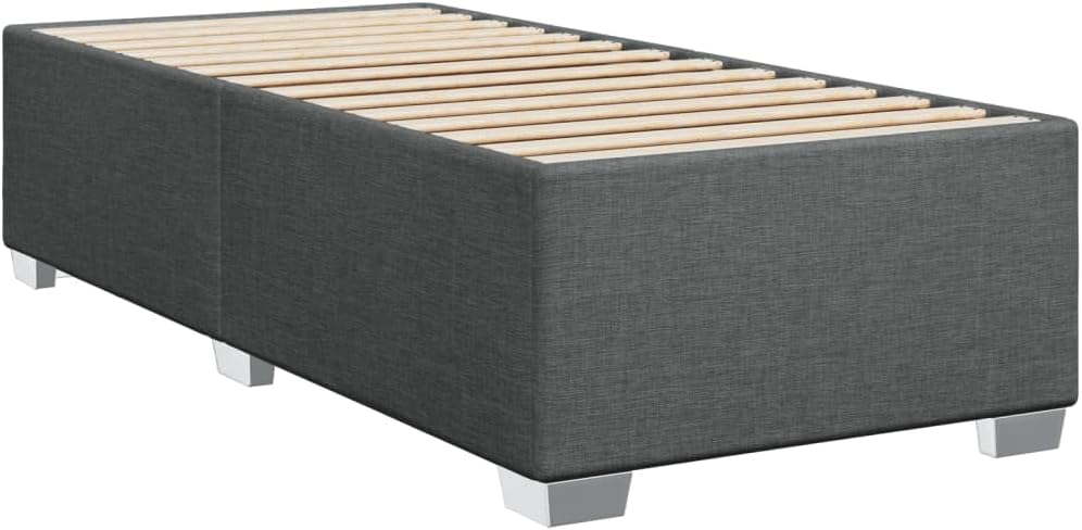 vidaXL Bettgestell, Bett mit Bettfüße Lattenrost, Polsterbett für Schlafzimmer, Einzelbett Bettrahmen, Modern, Dunkelgrau 80x200cm Stoff