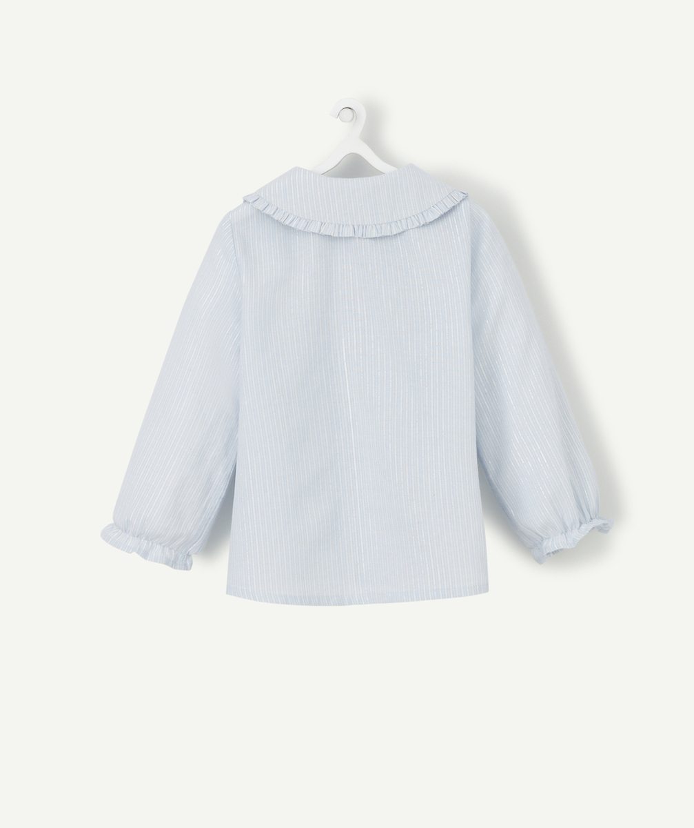 BLOUSE BÉBÉ FILLE AVEC COL CLAUDINE ET LISERÉS PAILLETÉS