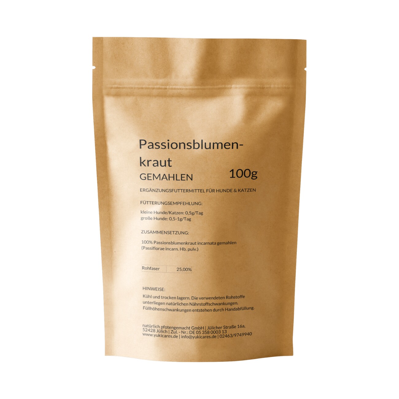 Yuki Cares Passionsblume Pulver, 100g