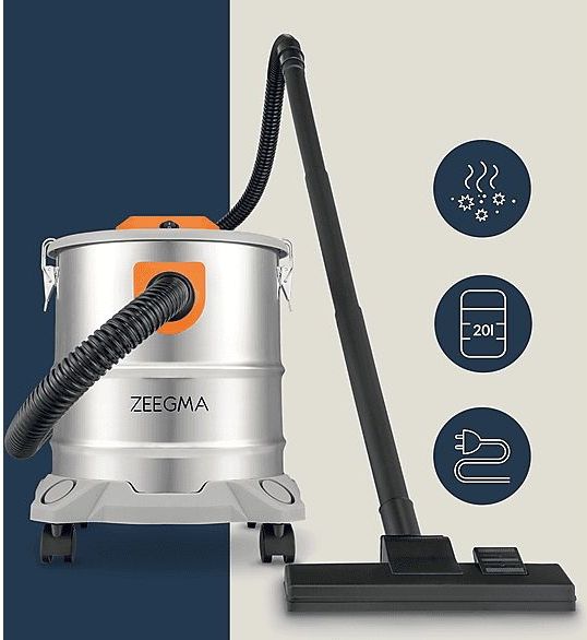 ZEEGMA Zonder Pro Ash - Stofzuiger - Zilver - Bedraad - 1600W - HEPA-filter - 20L