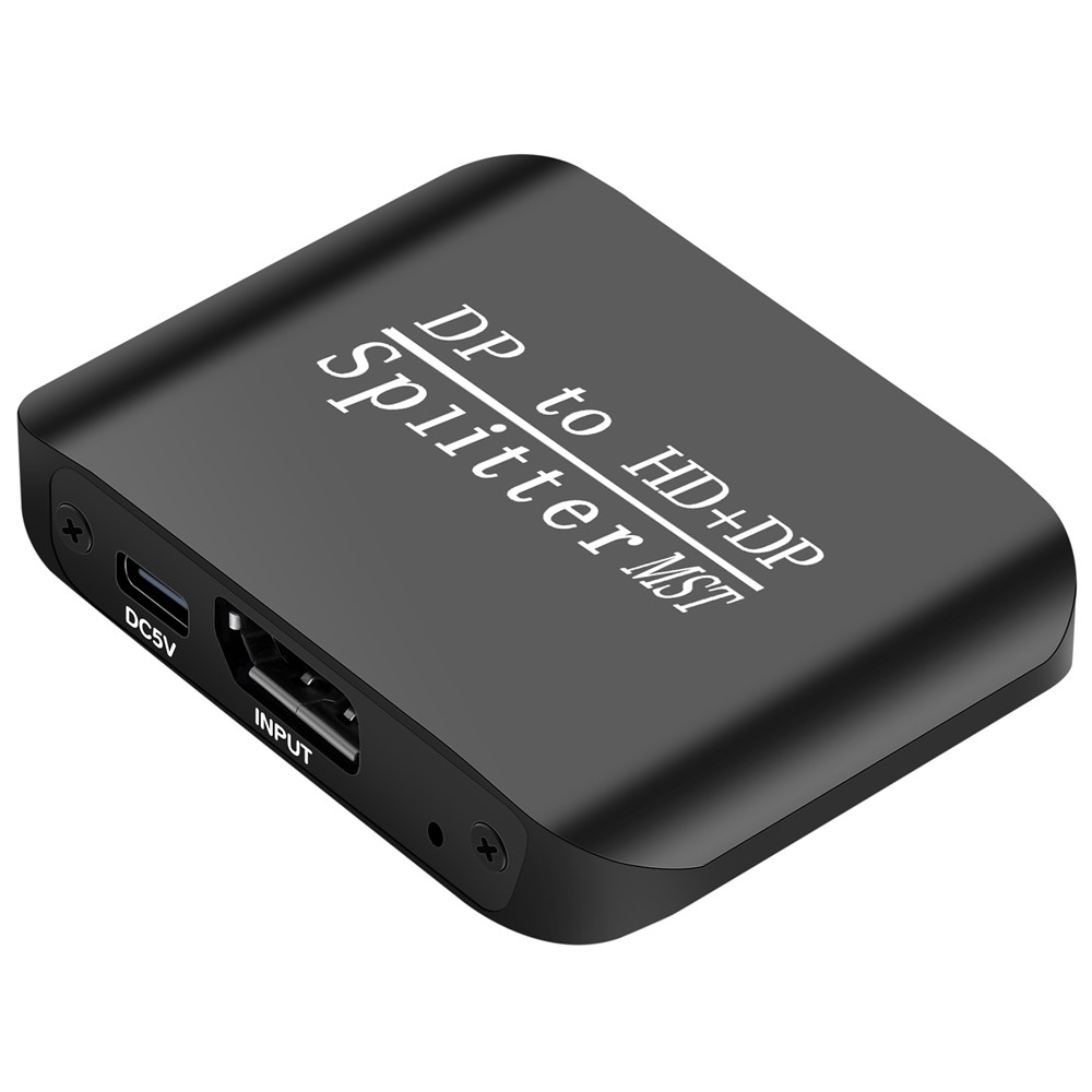 4K Doppel Splitter 1x HDMI / 1x DisplayPort Output und 1 x DisplayPort Input - Schwarz