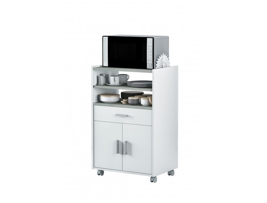 USINESTREET - Desserte micro-ondes vivien l59cm x h92cm - blanc / béton