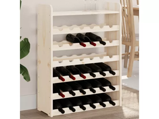Casier à vin et panneau supérieur 67,5x25x87 bois pin massif
