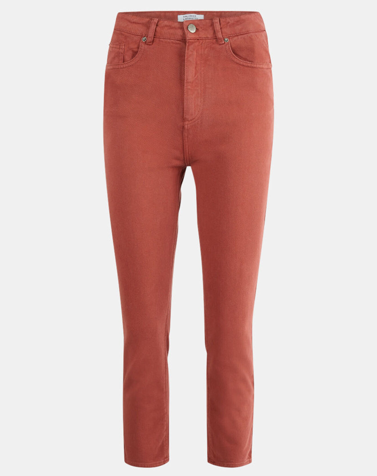 Galeries Lafayette Jean délavé en Toile de coton 7/8 marron