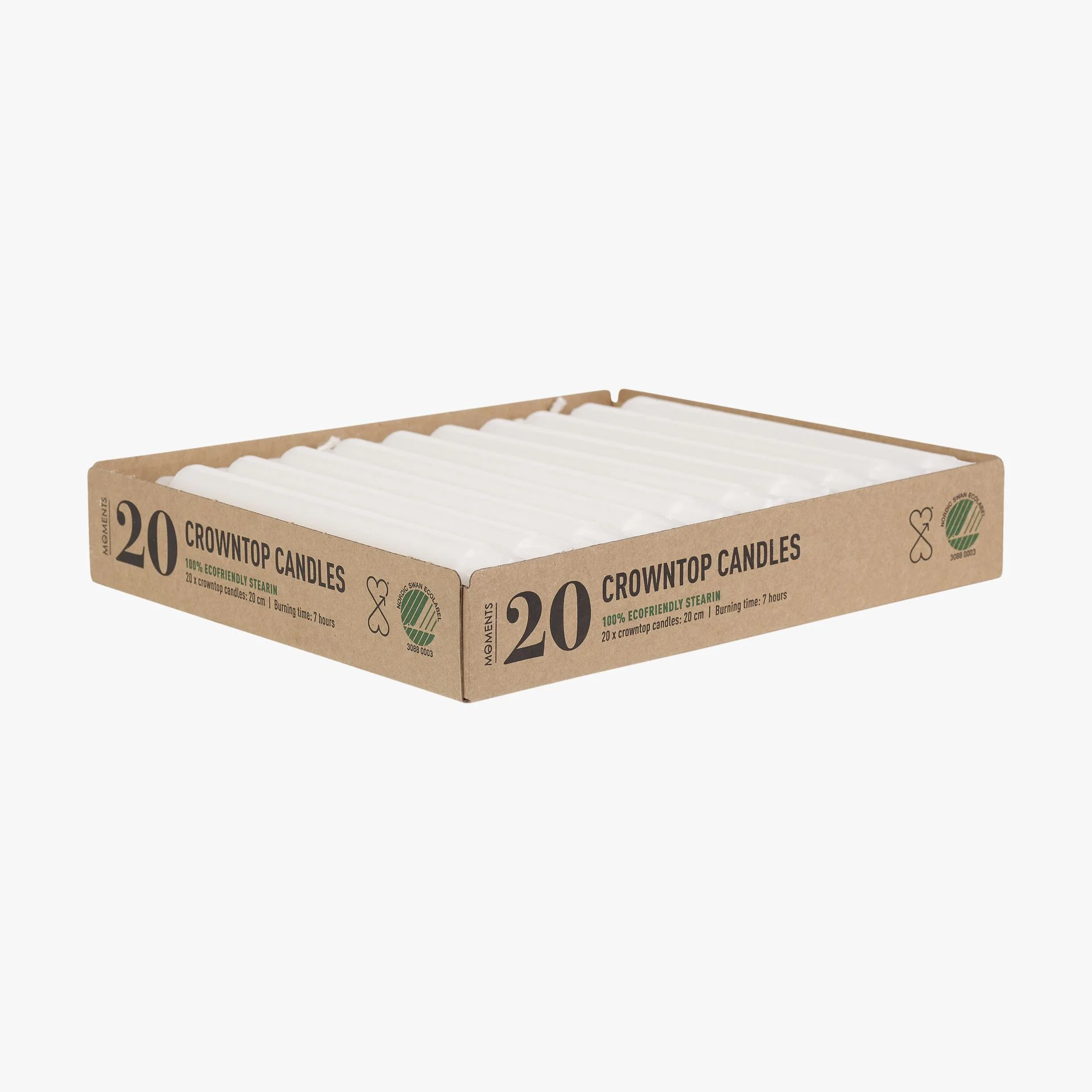 Stakelys hvit - 20 cm