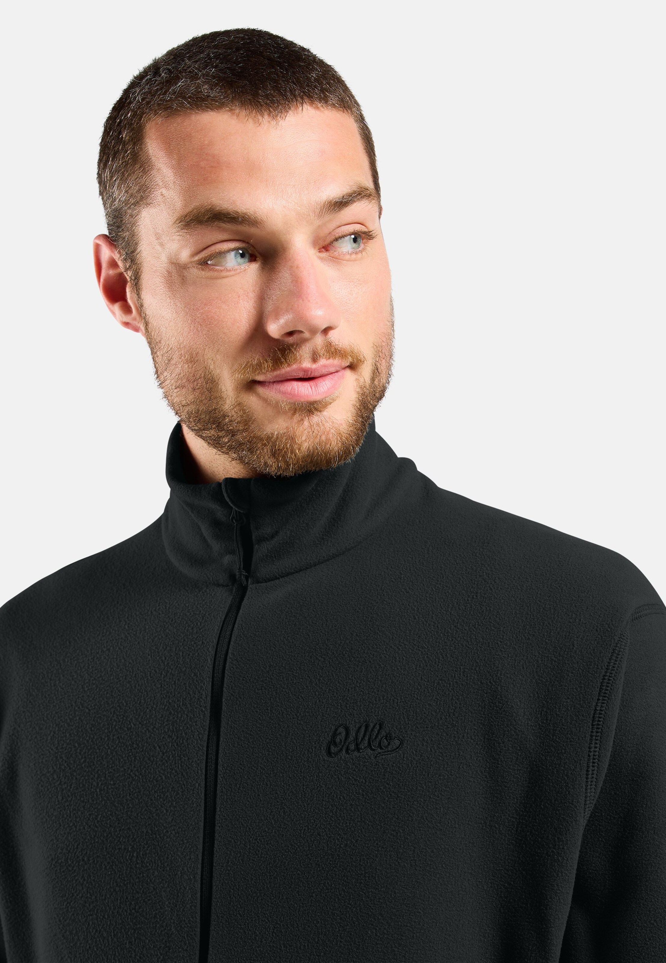 Klassische Essentials Multisport Fleecejacke mit Reissverschluss in black