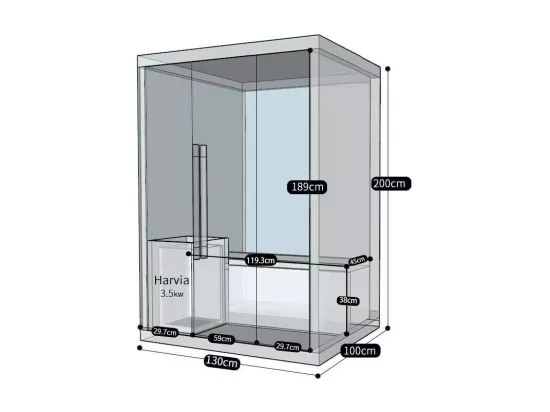 Sauna finlandais Nordica® Vapeur V12 - 1-2 places - 130 x 100 x H.200