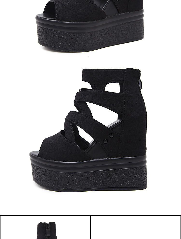 Anran - Sandalen met plateauzool en rits aan de achterkant