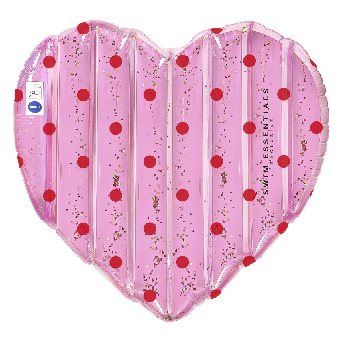 Matelas gonflable cœur rose pois rouge 150 cm Swim Essentials