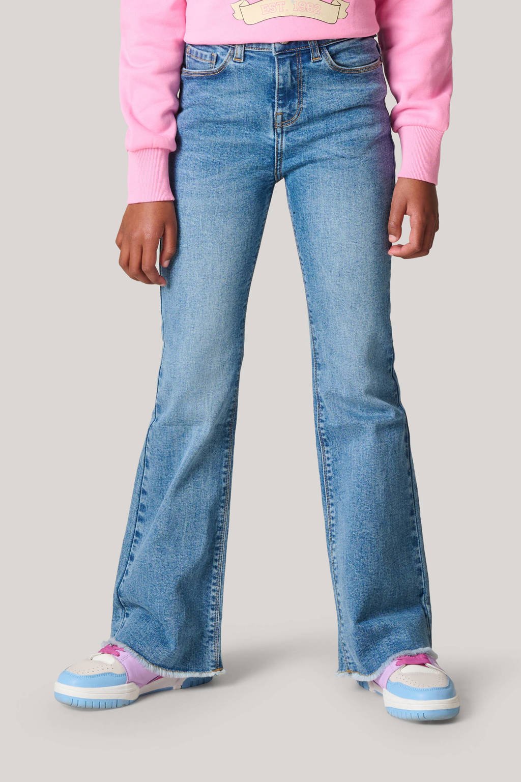 Shoeby high waist flared jeans mediumstone