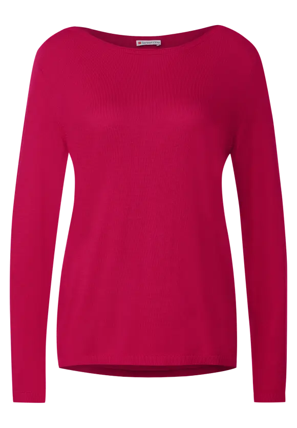U-Boot Ausschnitt Pullover - firefly red