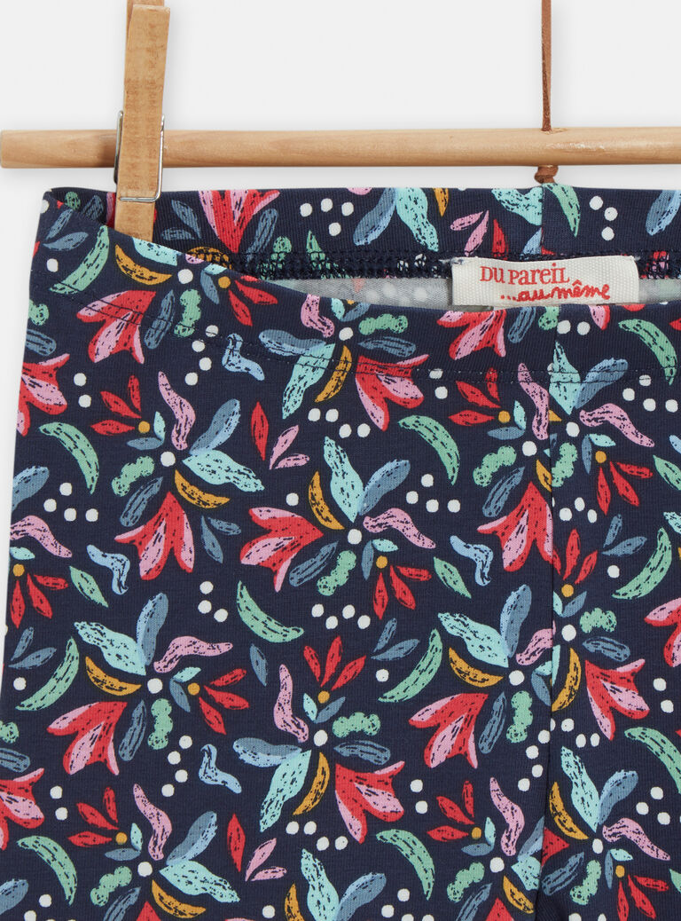 Legging à motif fleuri pour fille