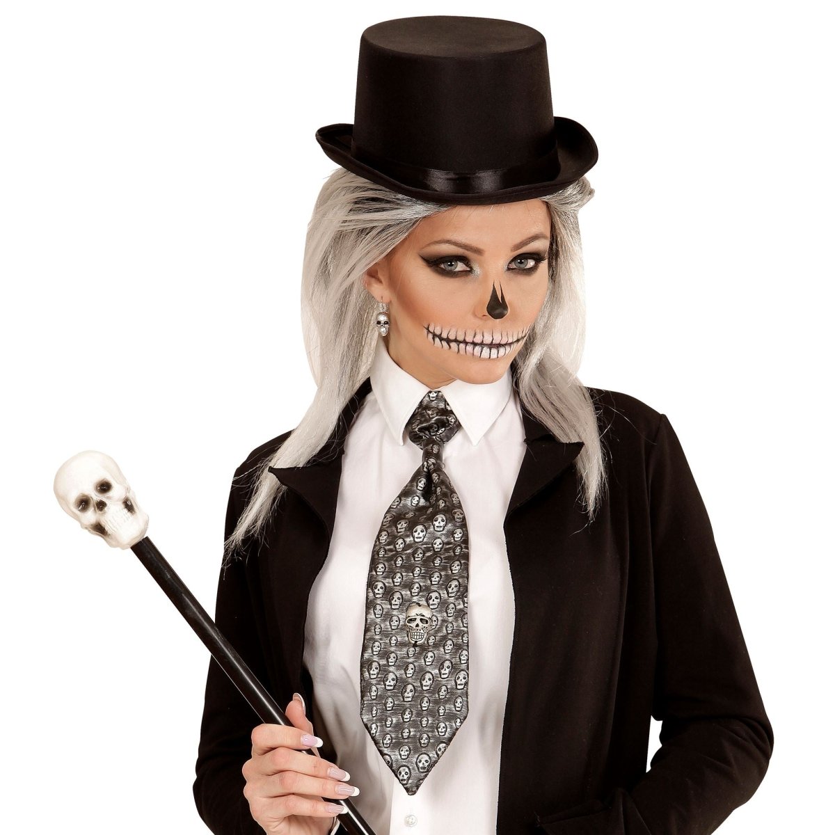 Halloween Stropdas Skelet Metallic