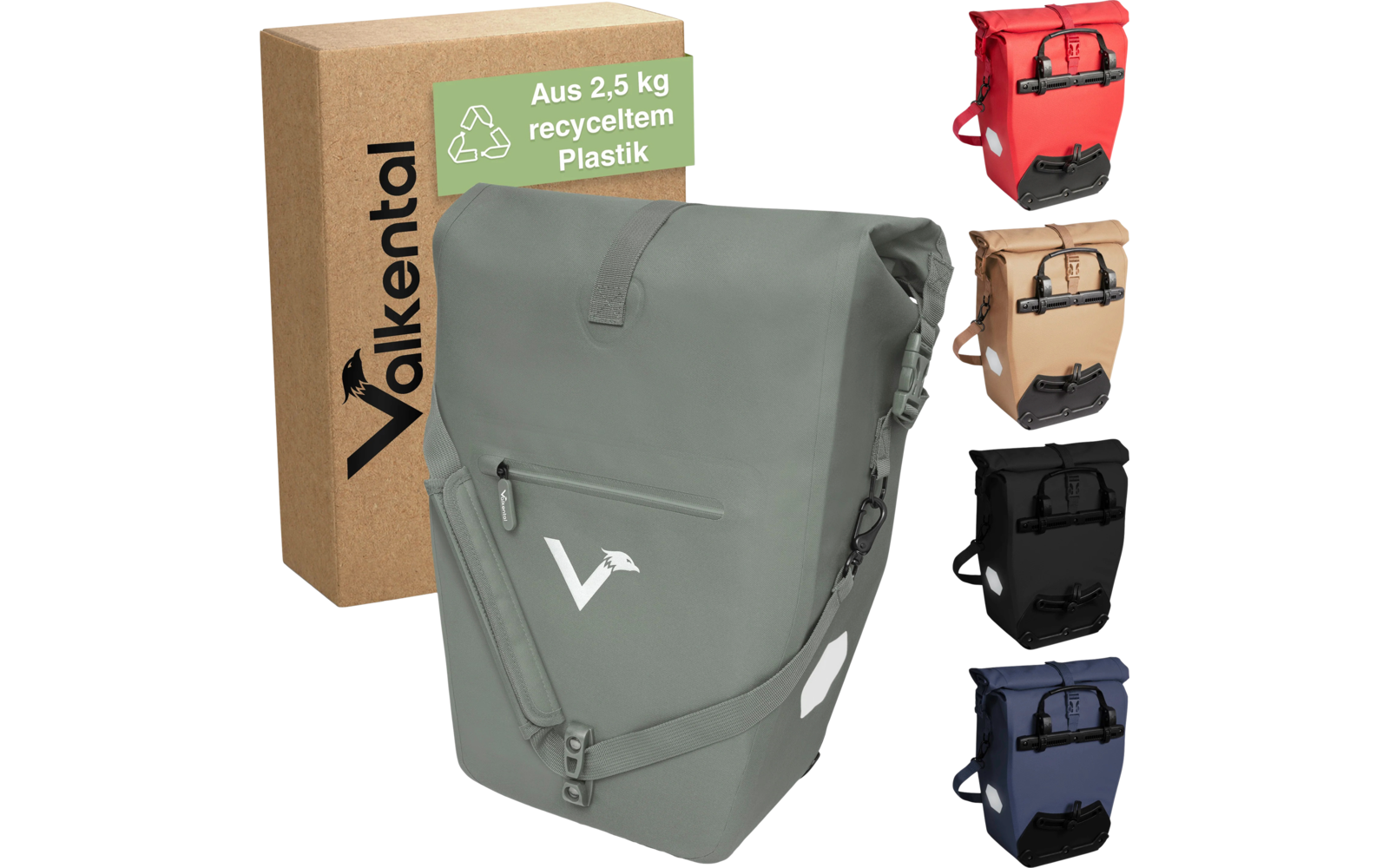 Valkental ValkOcean Gepäckträgertasche 28 Liter beige