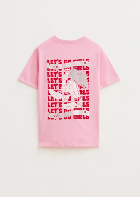 T-shirt met print girls roze (ROS)