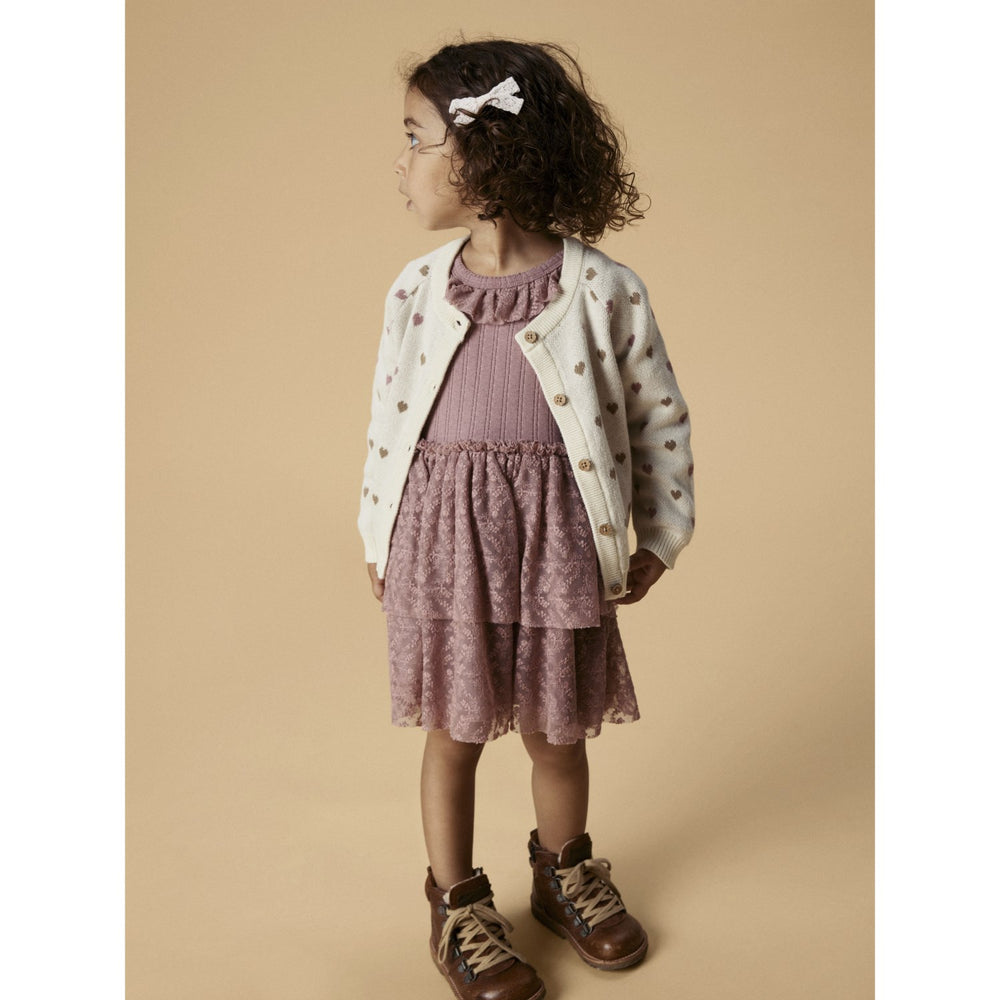 Køb Lil'Atelier Turtledove Sepia Tint Nmfsaran Ls Strik Card Heart Lil