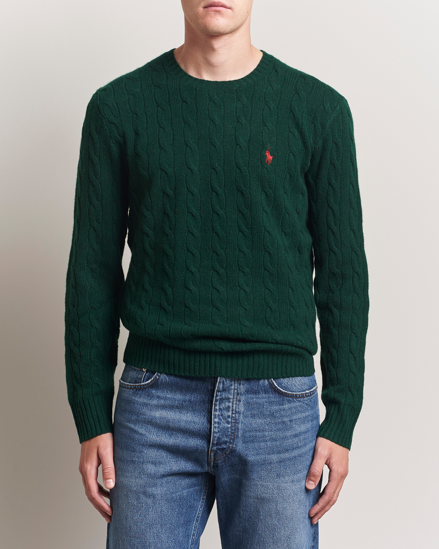 Polo Ralph Lauren Wool/Cashmere Cable Crew Neck Moss Agate