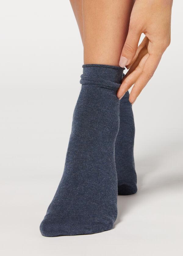 Meias de cano curto com cashmere
